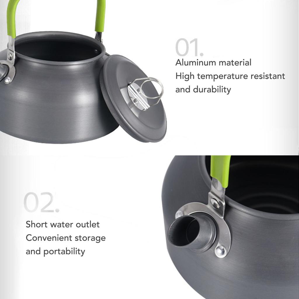 0.8L Outdoor Teapot Set Aluminum Portable Camping Coffee Pot for Hiking Fishing Picnic