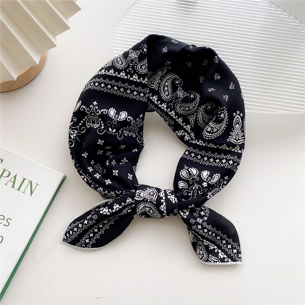 Women's Spring & Autumn Cotton-Linen Silk Square Scarf - Korean Style, Versatile Fashion Accessory & Hair Band