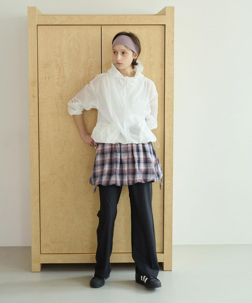 Covernat Woman Balloon Mini Skirt Check