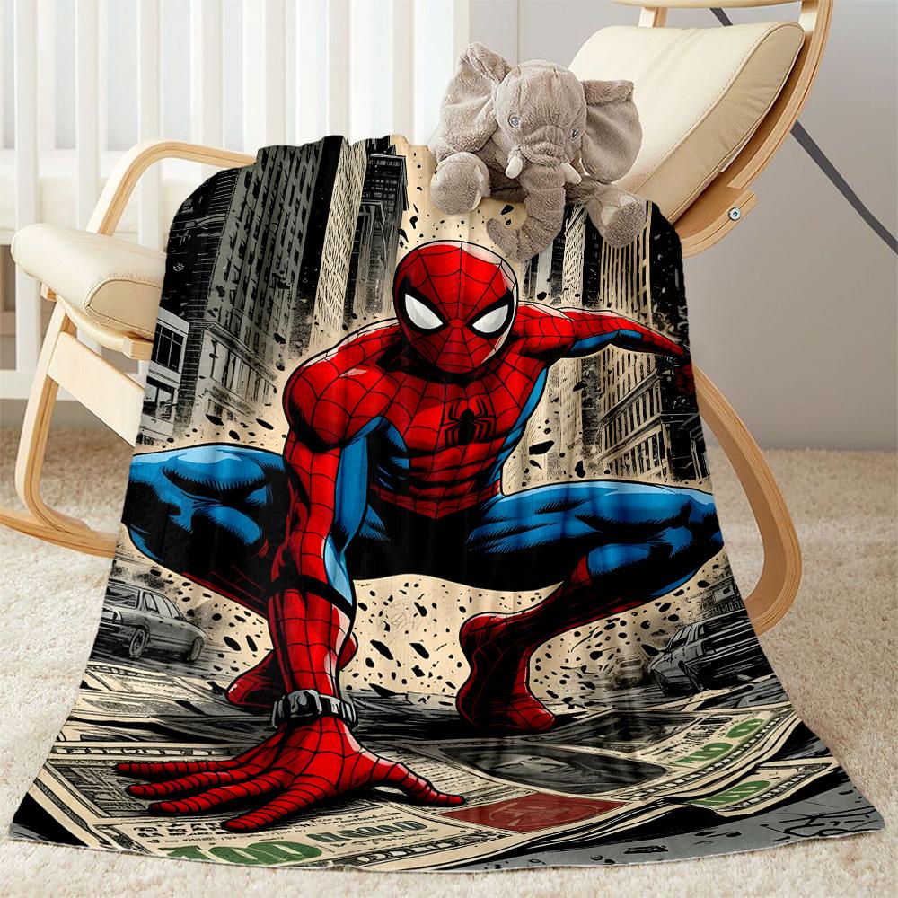 1pc Spider-Man City Blanket Soft and Warm for Sofa Office Camping Travel Livingroom Great Gift for Friends and Family Comfortable