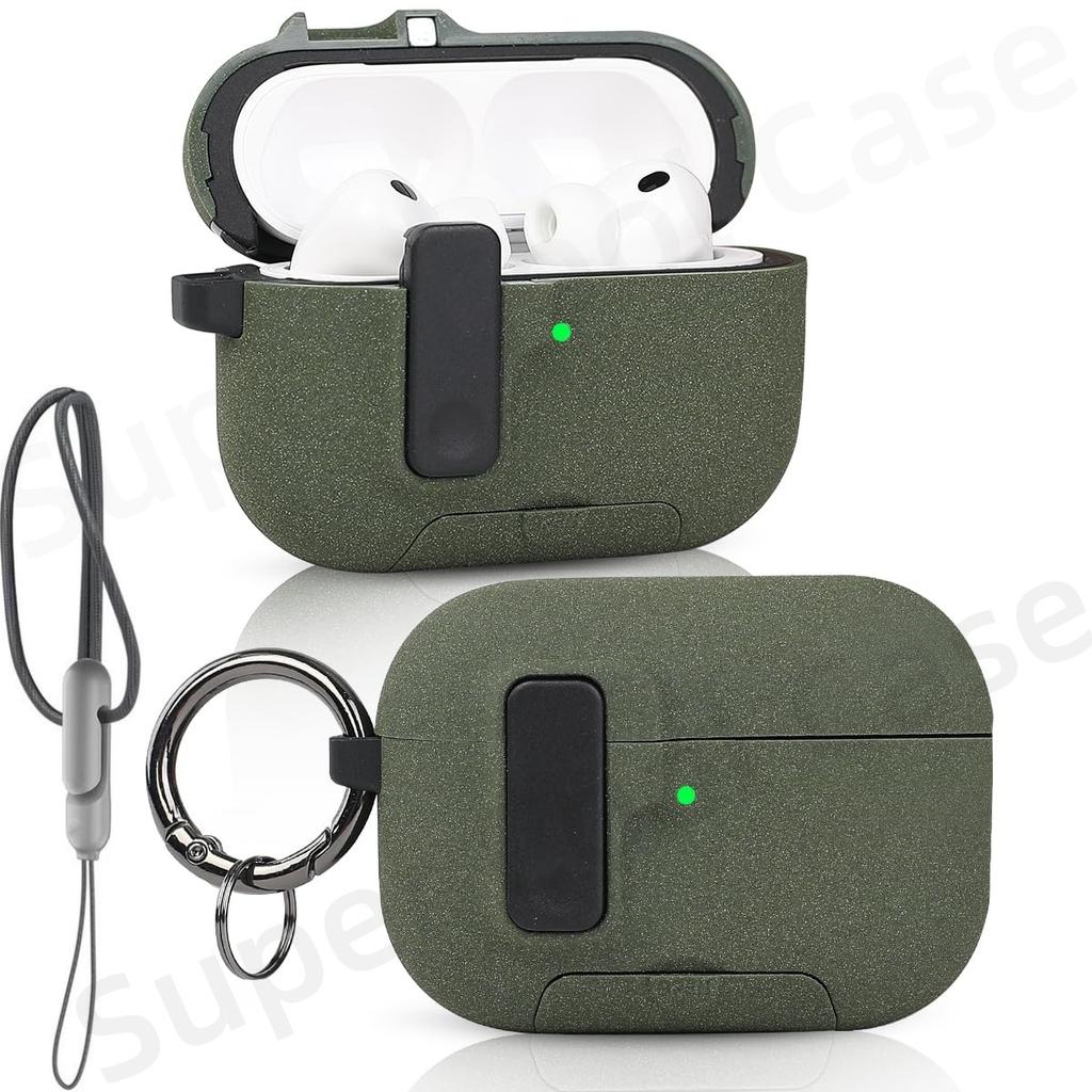 For AirPods Pro 3 Case with Secure Lock For AirPods Pro 3rd Generation Case Protective Cover with Phone Stand For AirPods Pro 3