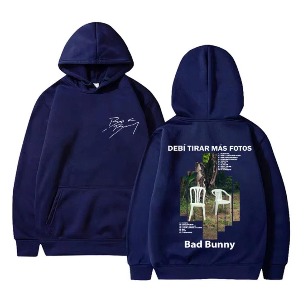2026 Rapper Bad Bunny Debi Tirar Mas Fotos DTMF Album Graphic Hoodie Men's Women Hip Hop Fashion Sweatshirt Male Streetwear Fans Gift