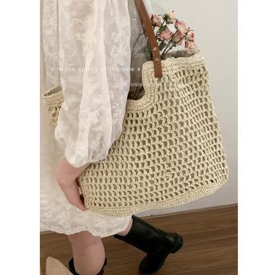 Korean Version of Women's Bag High-end Large-capacity Underarm Bag 2025 New Straw Bag Fashionable Shoulder Tote Bag