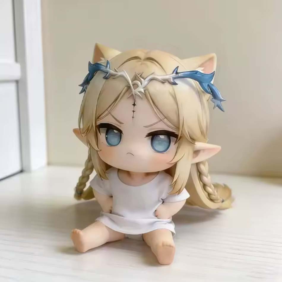 Anime Wuthering Waves Cartethyia GK Figuren Sitzende Haltung Katzenohren Peripheres Modell Ornament Desktop-Dekoration Statue Spielzeug Geschenk