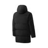 Li-Ning Badminton Series Solid Color Zipper Hooded Versatile Casual Mid-Length Down Jacket Unisex Outerwear Black AYMV133-1