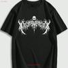 Skull T Shirt Horror Metal Logo Design Dark Streetwear Vintage Washed Casual Stylish Soft Homme Unisex Designer Clothes