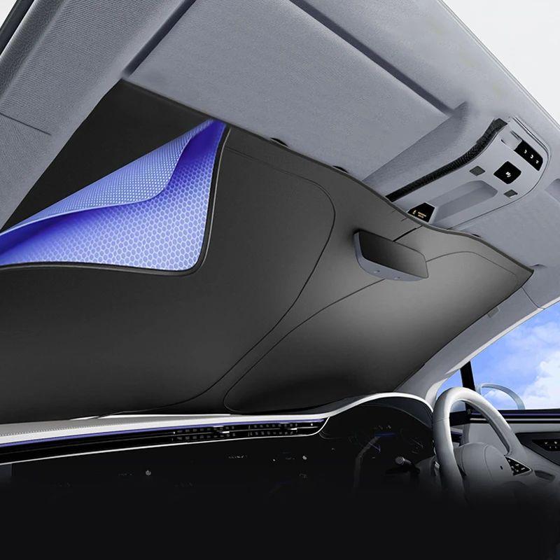 SEAMETAL Car Windshield Sunshade Cover Foldable Car Front Window Sun Shade 99.95% UV Block Protection UPF2000+ Car Curtain CoverWindshield Sunshades