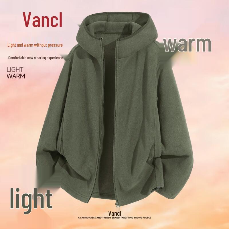 

VANCL Men s Winter Double-Sided Fleece Hooded Jacket M