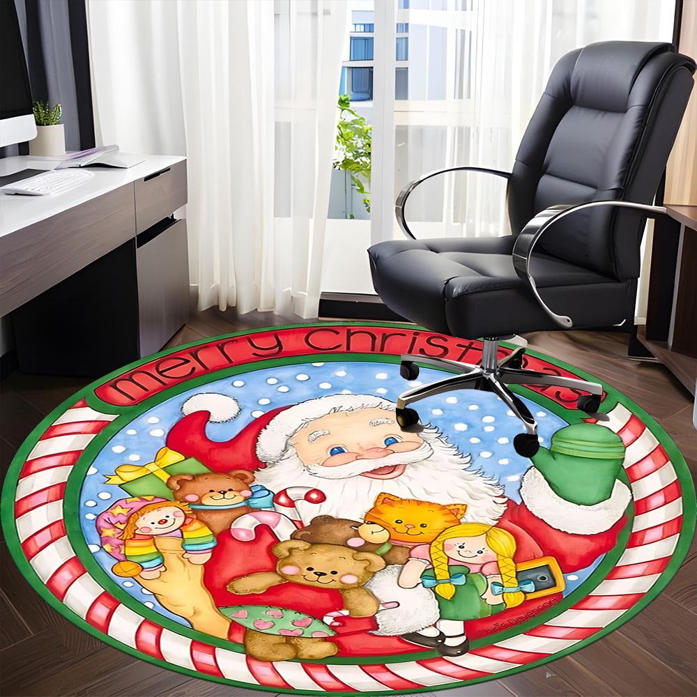 1pc Christmas, Santa Claus Chair Carpet for Office, Soft Flannel Throw Mat, Perfect for Office,Holiday Party Decoration Choice yy251113214