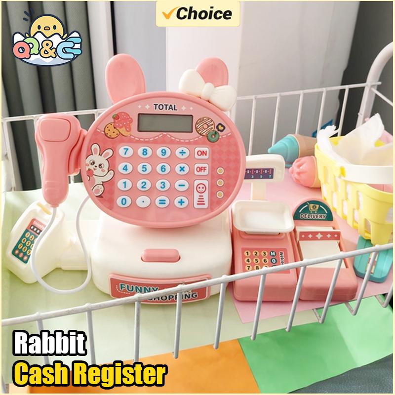 Pokladna Dětská Simulace Supermarket Pokladna Kreslený Králík Nákupní Počítač Dívčí Hračky pro Děti Vánoční Dárek