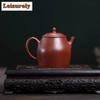 200 ml ästhetische Yixing-Teekanne aus lila Ton, handgefertigt, schlicht, rund, mit Roherz, Drachenblut, Sand, Schlamm, Wasserkocher, Zisha-Teeservice, Geschenk