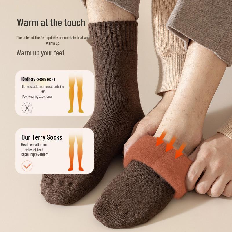 Autumn/Winter Men's Mid-Tube Anti-Pilling Thick Warm Floor Socks