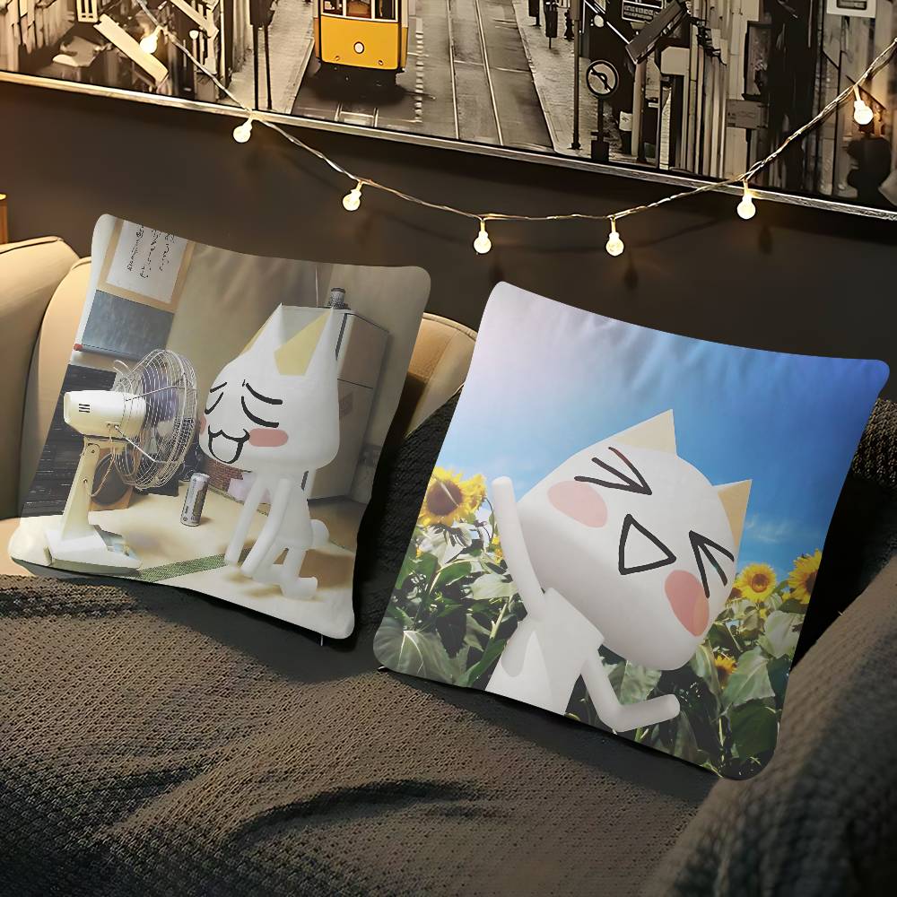 Inoue Anime Toro CUTE CatS Pillow Case Removable Washable Cushion Cover – All-Season Soft Linen