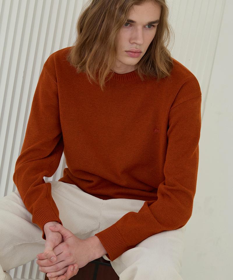 NODU Maple Basic Round Knit [Orange]