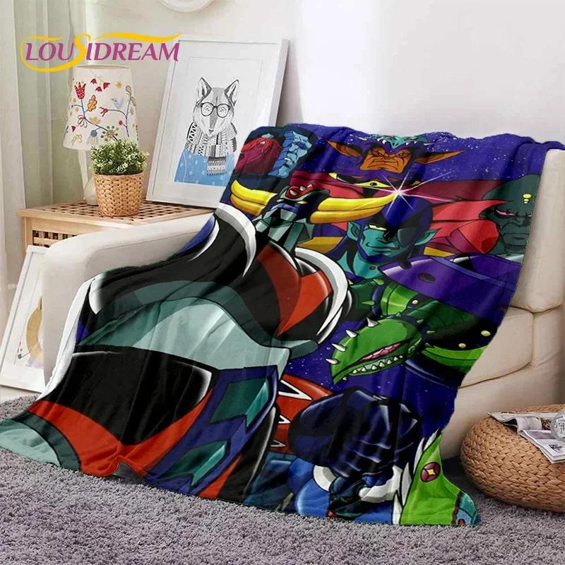 Cartoon UFO Robot Grendizer Anime Soft Flannel Blanket for Beds Bedroom Sofa Picnic,Throw Blanket for Cover Outdoor Leisure Gift