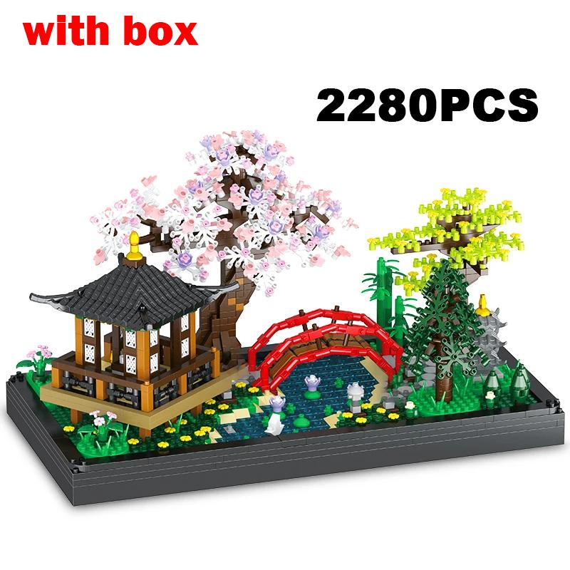 Courtyard Building Blocks Garden Zen Garden Architecture 2280PCS DIY Assembling Bricks Toy for Kids Adult Gifts for Collection