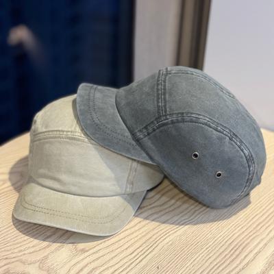 Erkek ve Kadınlar İçin Retro Sade Baskılı Harfler Eski Yıkanmış Kısa Siperli Kasket Yeni Saf Pamuk Nefes Alabilen Yumuşak Üst Beyzbol Şapkası