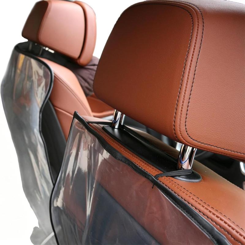 Car Seat Back Kick Mats With Clear Scratch Proof Auto Stain-Resistant Protector Mat For Family Cars With Kids Long Road Trips