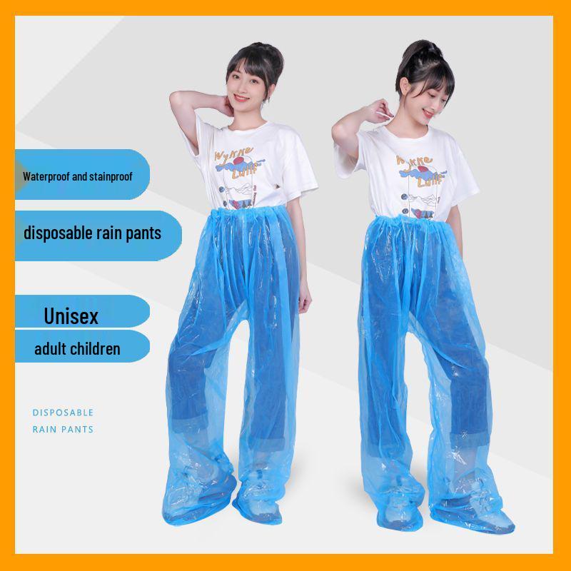Thickened Unisex Waterproof Rain Pants with Sealed Foot Cover for Outdoor Activities