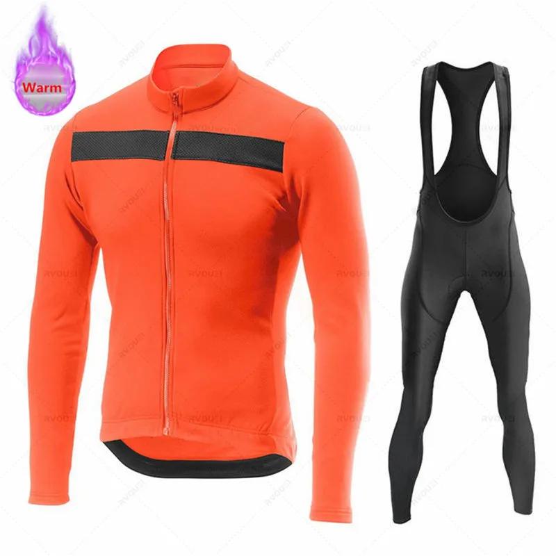 Thermal Fleece Cycling Jersey Set, Racing Bike Suit, Mountain Bicycle Clothing, New Team, Winter Velvet Warm Cycling Clothing Suit Set