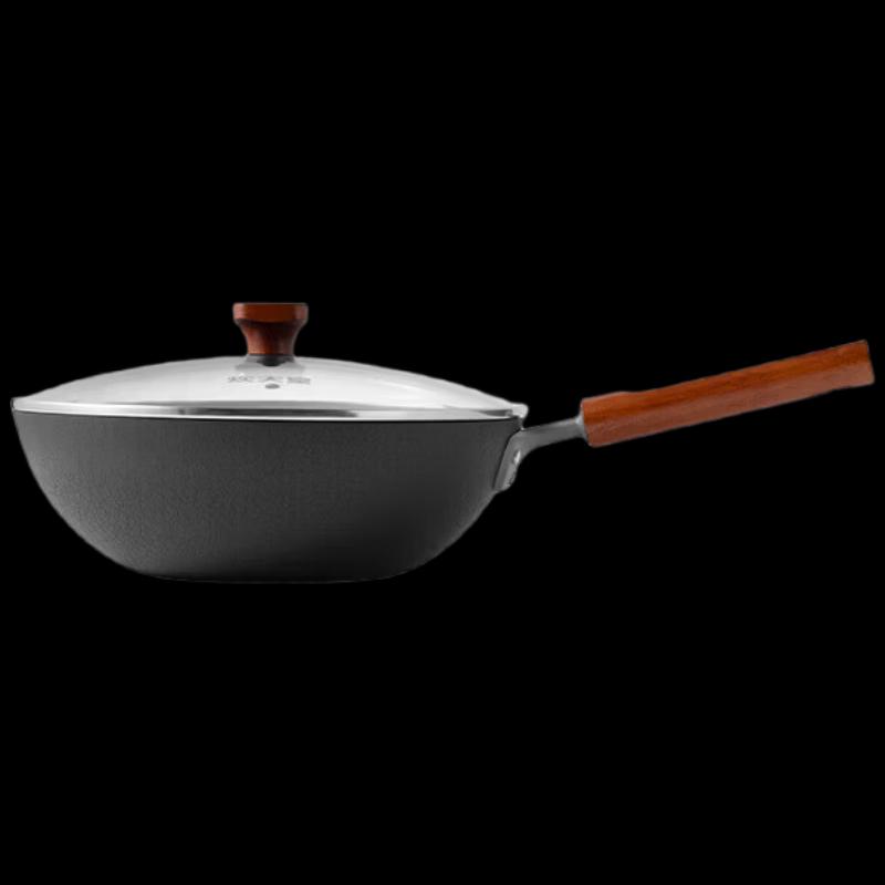 Chuidahuang 30cm Non-Coated Wrought Iron Flat Wok