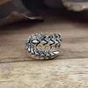 Antique Silver Vintage Gothic Keel Spine Ring Hyperbole Centipede Open Ring for Women Men Hip Hop Fashion Jewelry