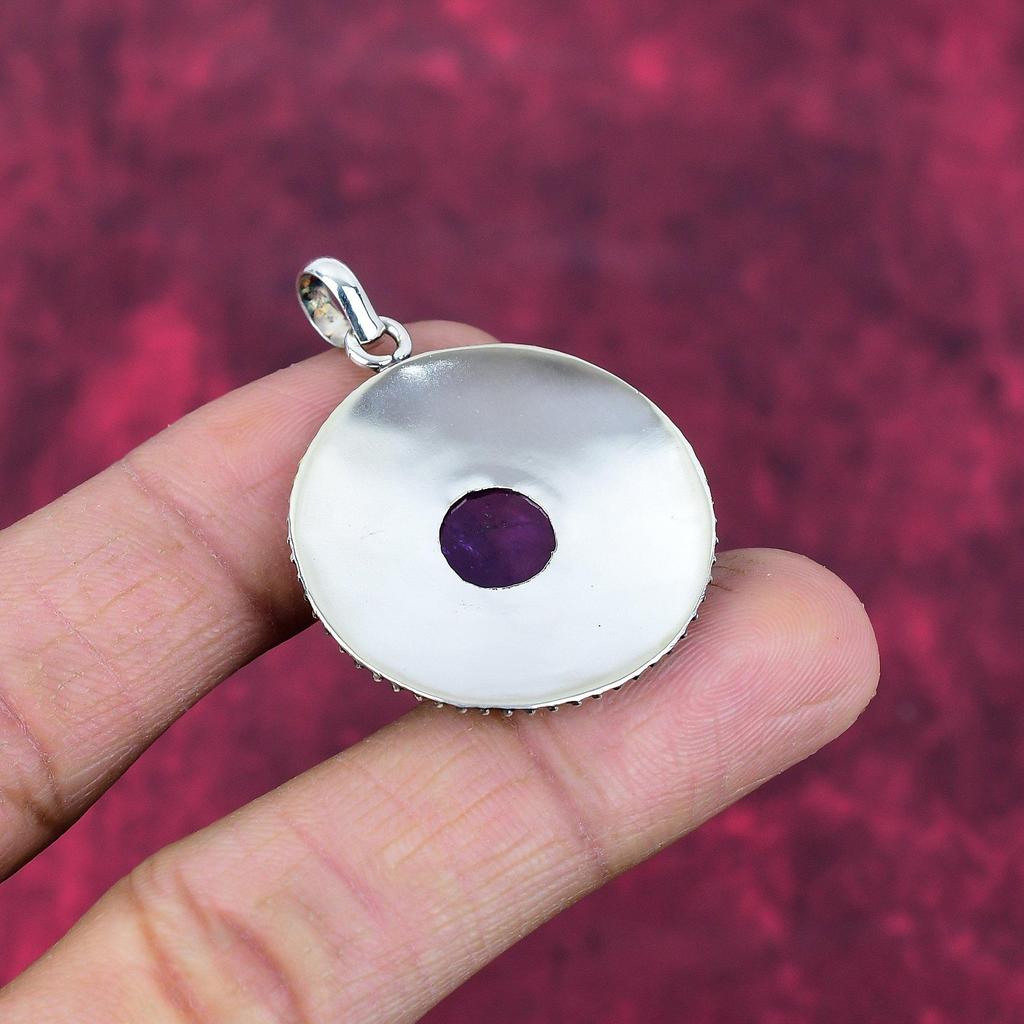 Amethyst Pendant Gemstone Jewelry, 925 Solid Sterling Silver Pendant, Gift For Women Handmade Pendant