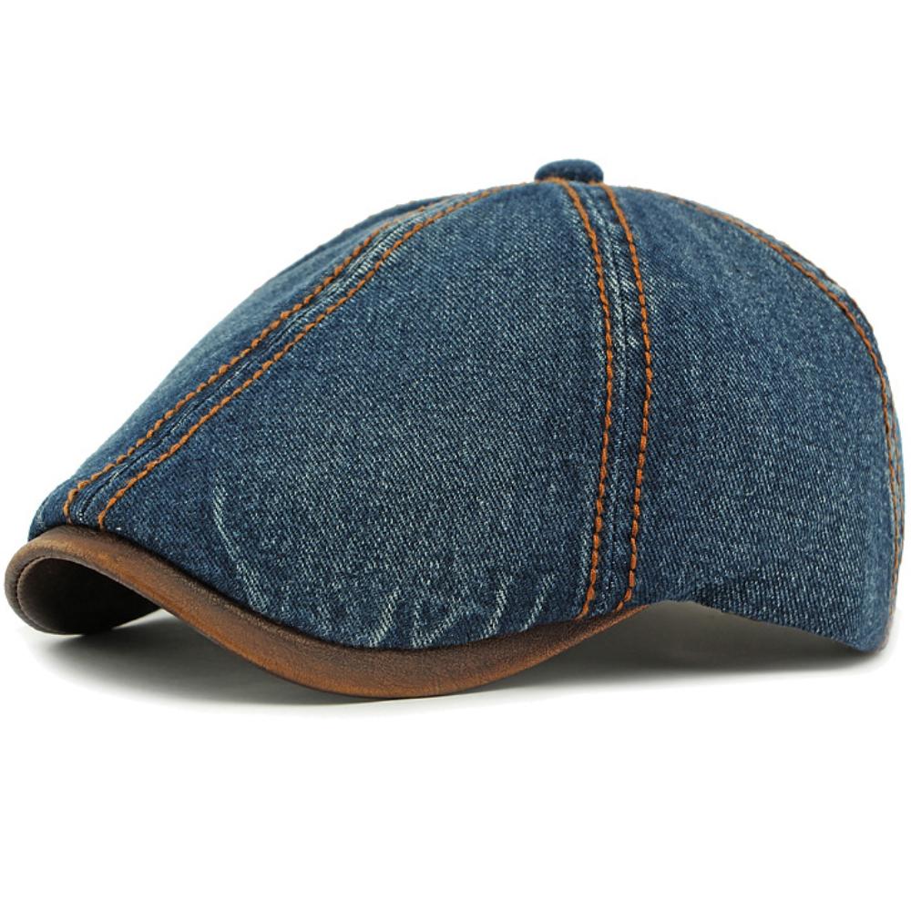 HT4735 Berets for Men Women Vintage Artist Painter Octagonal Beret Hat 6 Panels Denim Ivy Flat Cap Male Female Spring Beret Cap