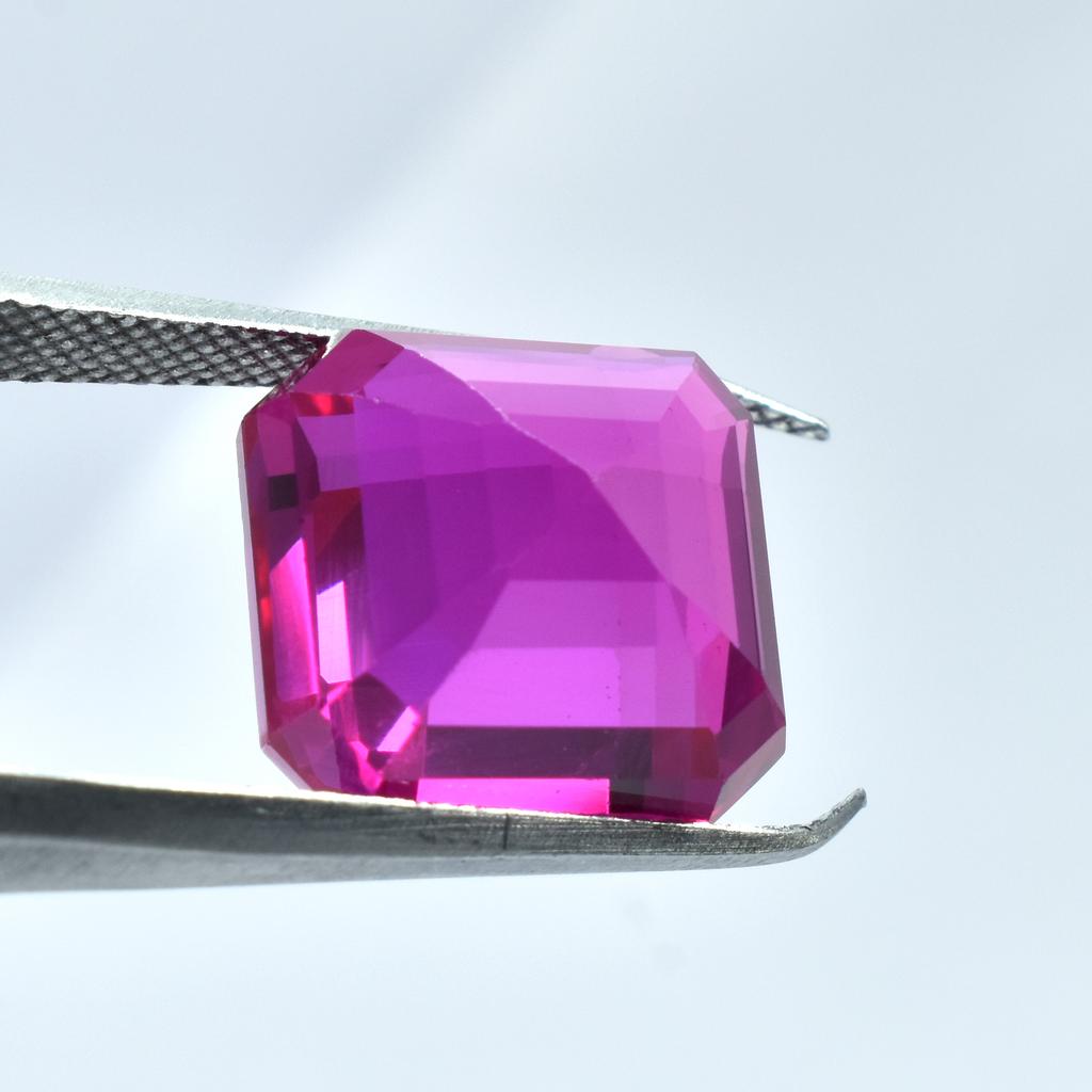 World Best 14.10 Ct Natural Pink Ruby Rare Square Shape CERTIFIED Loose Gemstone SU-479