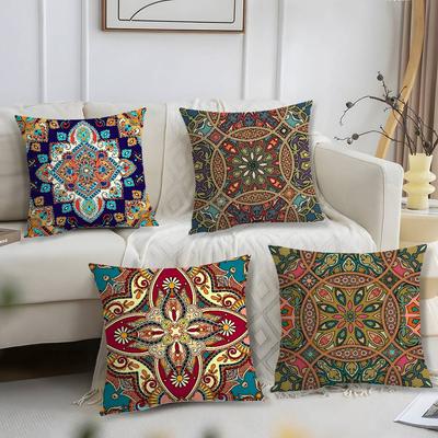 Bohemian Ethnic Decorative Pillow Case Short Plush Print Cushion Cover Square Throw Pillow Covers Sofa Home Decor