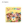 51pcs Cocomelon Party Supplies Set Include Plates, Napkins, Cups, a Tablecloth