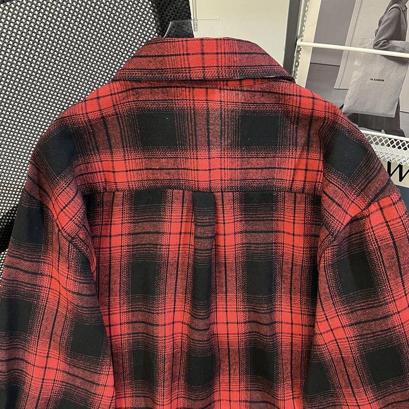 Unisex Retro Plaid Long-Sleeve Shirt - 2025 Autumn/Winter Trendy Scoundrel Style