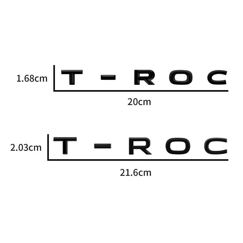 Decoración de Coche 3D ABS Cromado Insignia Emblema Maletero Coche Pegatina Para Volkswagen TROC T-ROC Logo Accesorios de Coche