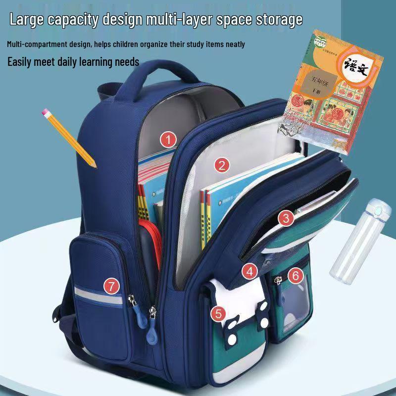 Elementary Boys' Space-Themed Schoolbag with Spine Protection and Burden Reduction