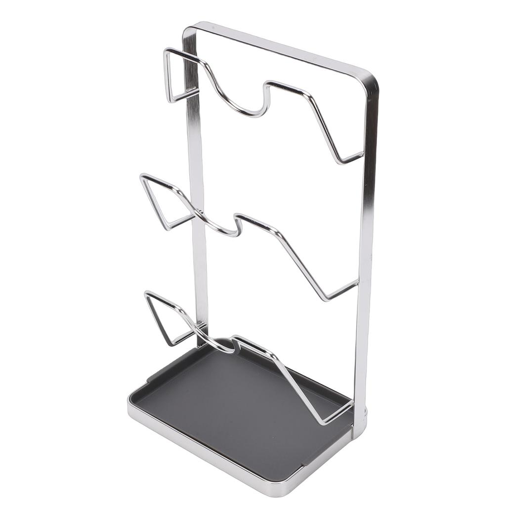 Countertop Pot Lid Holder Stainless Steel Cutting Board Organizer Pot Pan Lids Rack for Kitchen 3 Tier