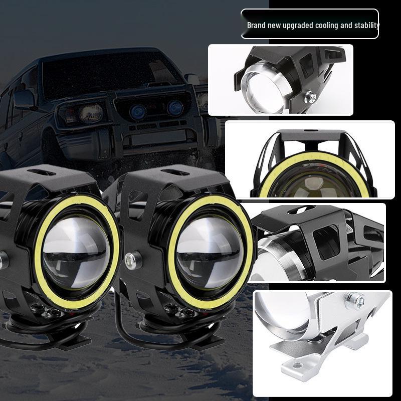 Super Bright U5 Motorcycle LED Flashing Spotlight Laser Cannon Headlight Transformer