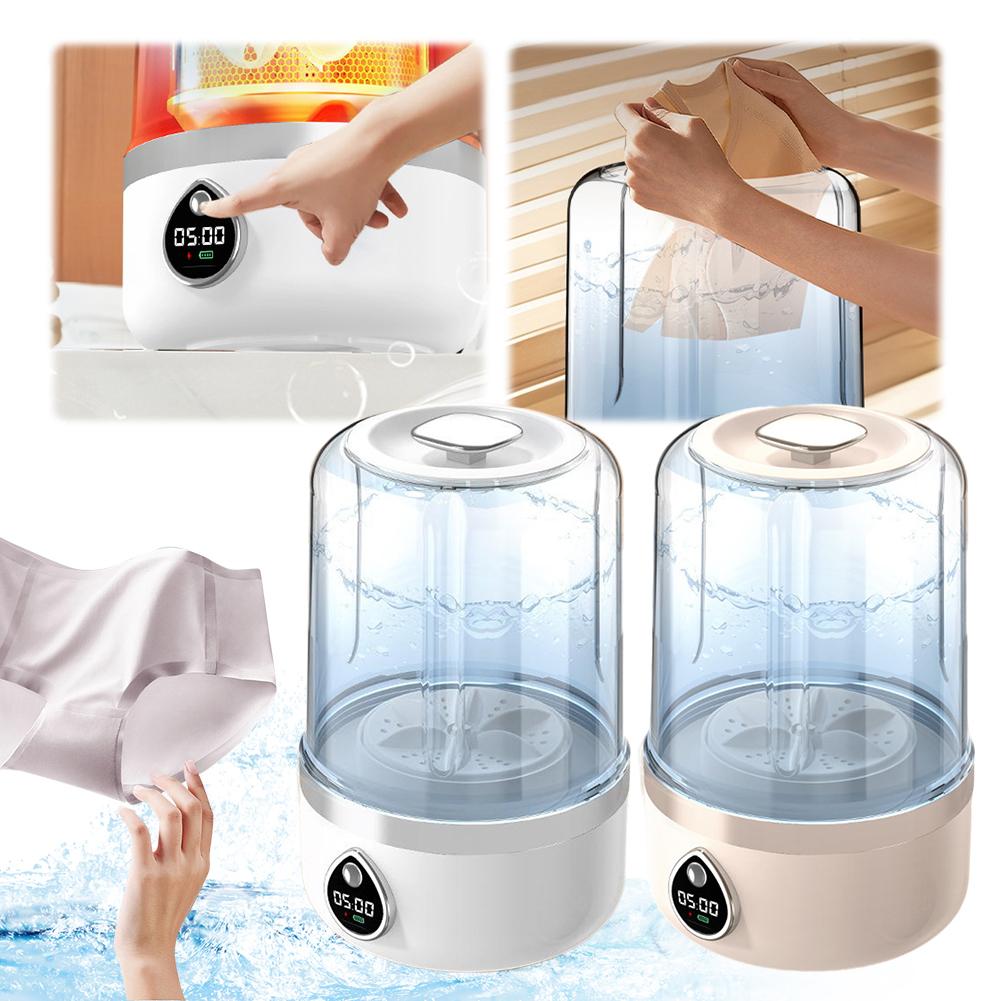 Cordless Electric Washing Machine Portable Mini Washing Machine USB Rechargeable Mini Washer for Underwear Baby Clothes Socks