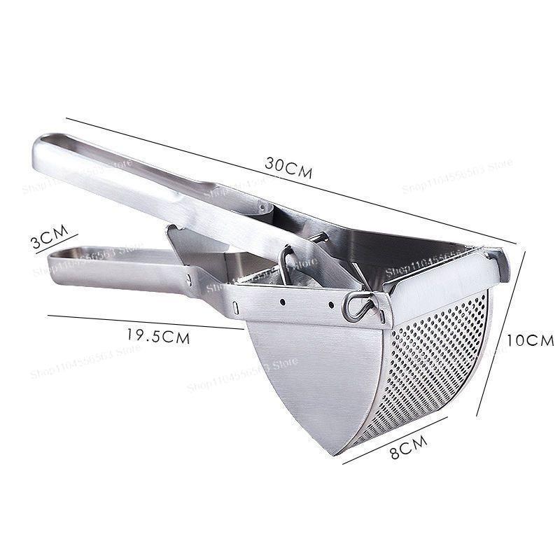

Stainless Steel Clamshell Potato Masher, Fine Mesh Holes, Special Tool for Baby Food & Mashed Potato Making