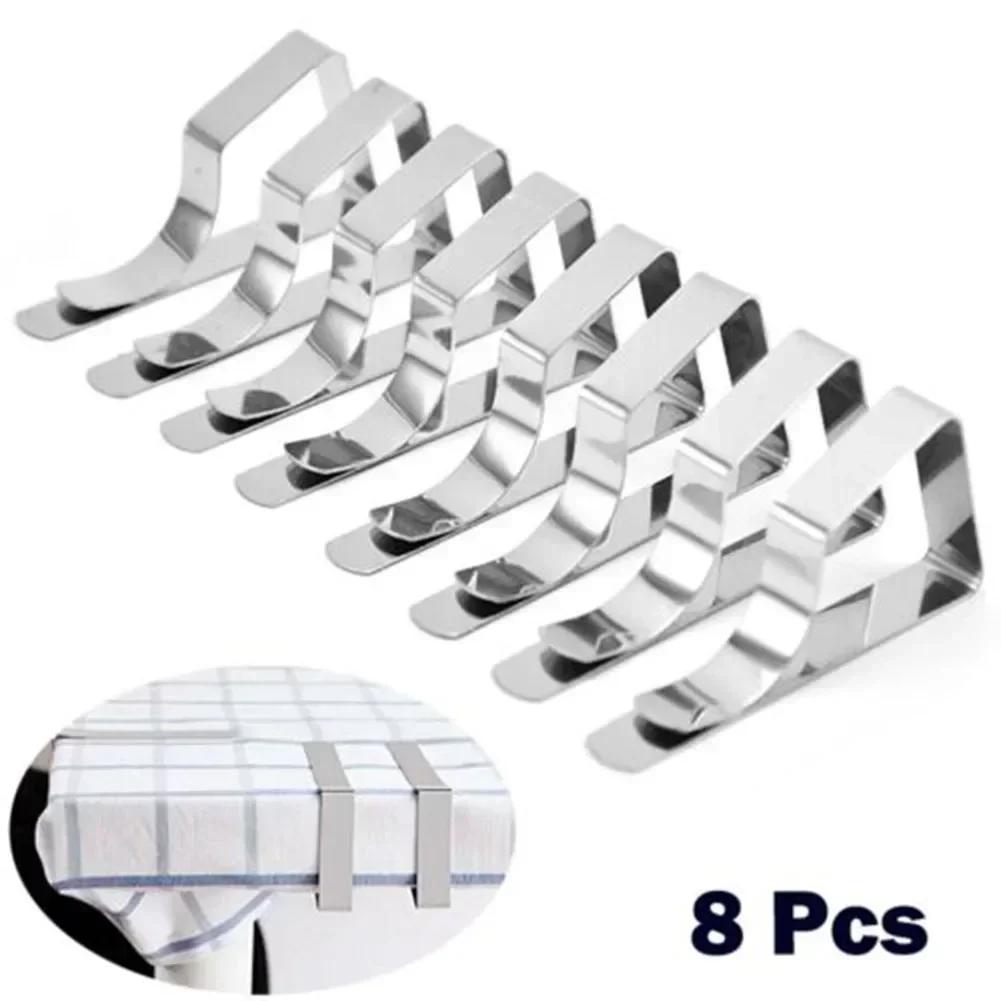 Druable Table Cloths Clip Stainless Steel Silver Clamps Convenient Garden Holder Household Light Weight Party Picnic