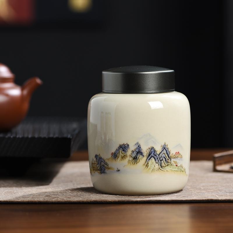 Creative Portable Mini Tea Jar Double-Layer Tin Lid Sealed Moisture-Proof Storage Pot Art Retro Decorative Jar Home Decor Craft