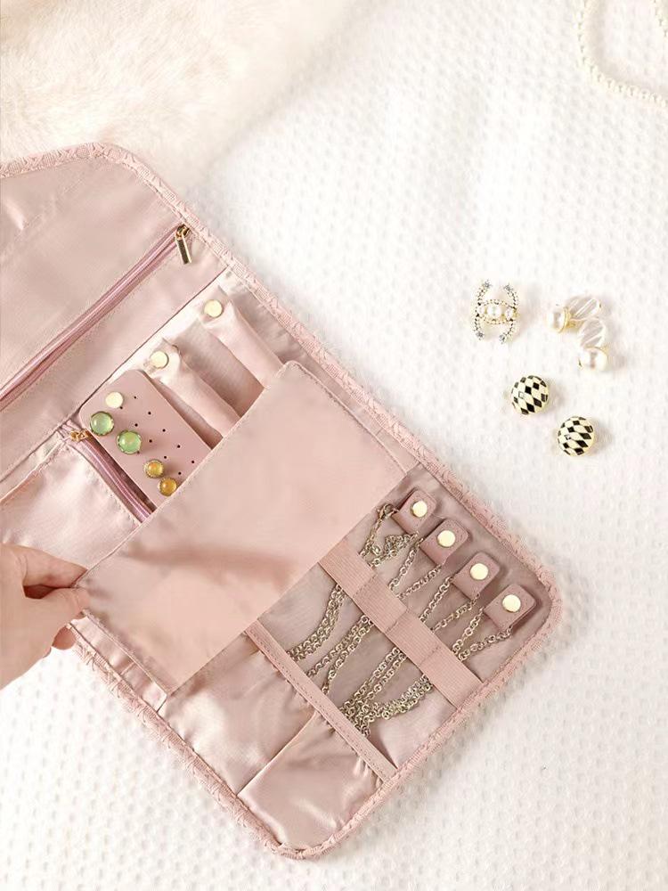Portable Folding Jewelry Bag - Multifunctional Travel Necklace & Earring Organizer