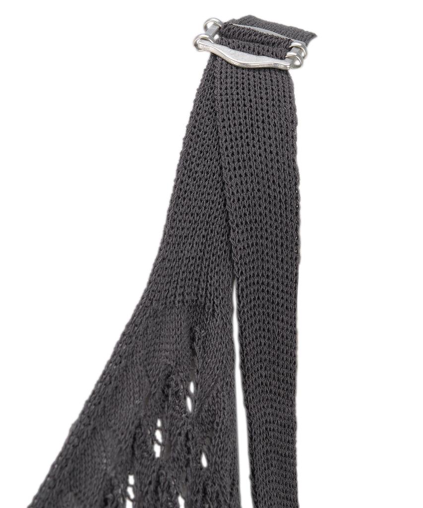 Tobaseu Knit Dress With Scalloped Punching Strap Detail (Charcoal)
