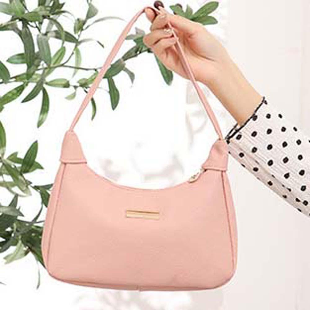 Large Capacity French Underarm Bag Solid Color Texture Handbag Shoulder Bag PU Hobo Bag  School