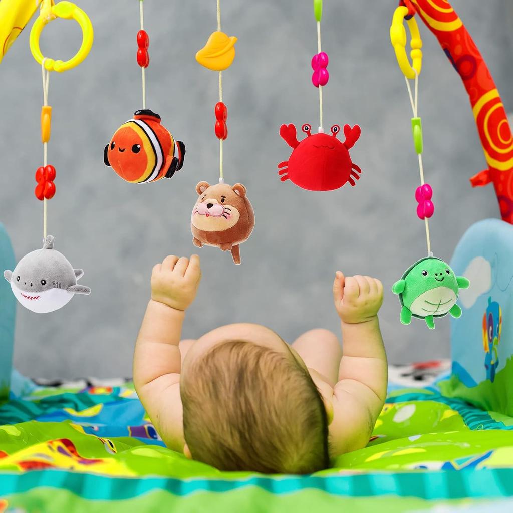 9 Pcs Mini Sealife Stuffed Animals 3.15 Inch Stuffed Shark Turtle Ocean Animal Plushies for Birthday Ocean Party Decors Gift Bag Fillers Valentines