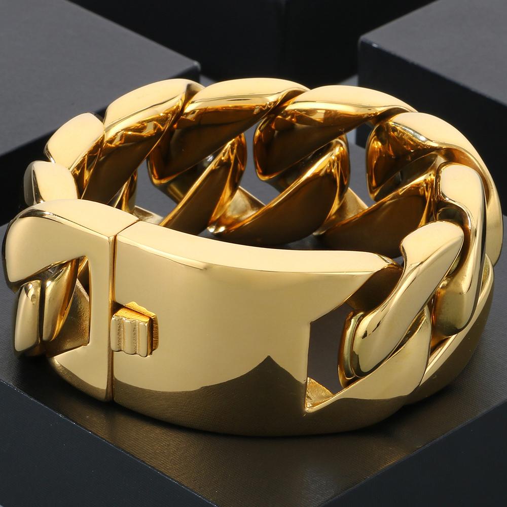 Schwere Klobige 31MM Breite Panzerkette Kubanische Gliederkette Herrenarmband Für Männer Schmuck Massiv Matt Edelstahl Herrenarmbänder 5 Farben