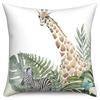 Tropical Green Leaf Pillowcase Animal Print Pillowcase Giraffe Zebra Cushion Cover