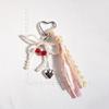 Cherry Bow Beaded Heart Bag Charm Keychain