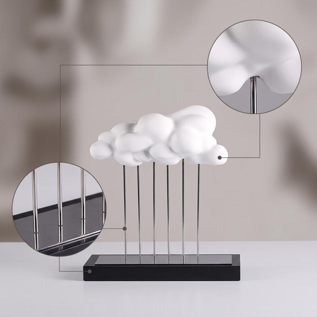 Cloud Sculpture with Base Elegant Statue Easy to Display for Living Room, Office