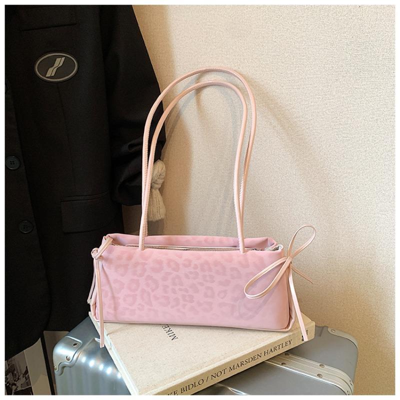 

Leopard print bag women s large-capacity new summer leisure niche shoulder underarm bag work commuter bag розовый