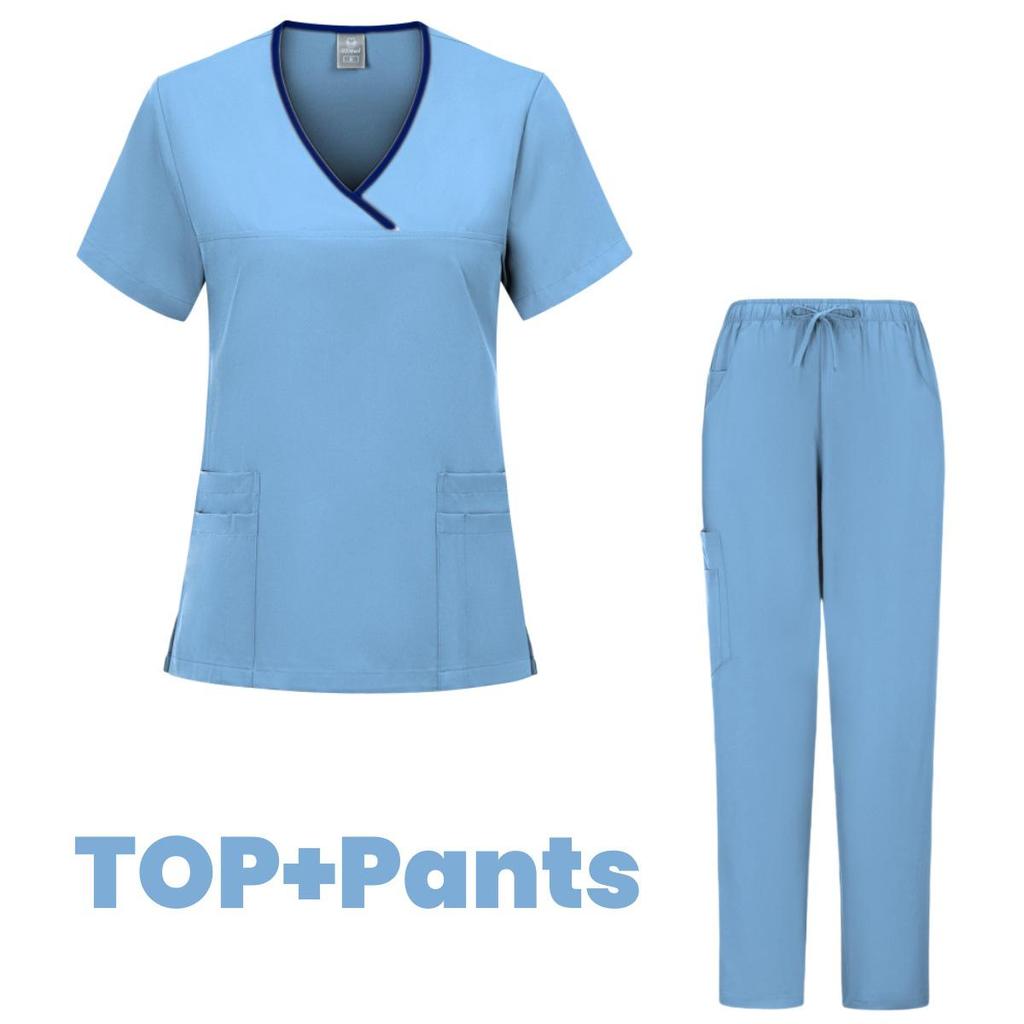 Women's Short Sleeve Casual Workwear Washable Surgical Gown